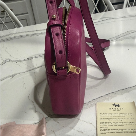 Radley London Gordon Road Quilted Leather Mini Zip Top Crossbody Pink - Picture 6 of 7